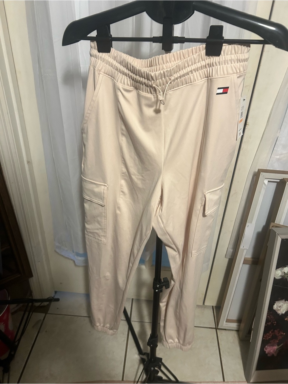 Tommy Hilfiger Cream Cargo Jogger Pants